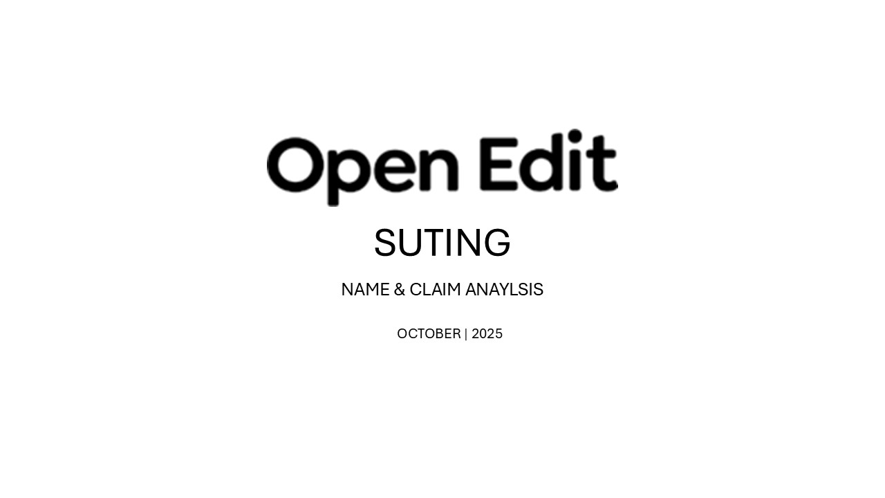 Suiting Name & Claim Analysis — Title